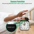 thumbnail image 6 of TSV Old-Fashioned Alarm Clock, Mini Battery Operated Analog Alarm Clock Square Travel Portable Alarm Clock, Compact & Lightweight Bedside Clock with Snooze Timed for Teenager, Elderly, Travelers, 6 of 9