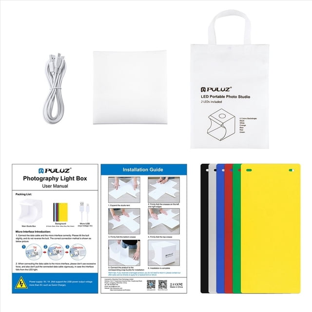 22 Cm X 23 Cm X 24 Cm Photo Booth 40 Luces LED Escenario de IluminacióN Suave con 1 Cable -USB 6 Colores PañOs de Fondo