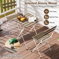 thumbnail image 6 of GVN Outdoor Dining Sets,Patio Dining Sets,3 Piece Patio Acacia Wood Bistro Set with Slatted Seat and Tabletop-Gray, 6 of 11