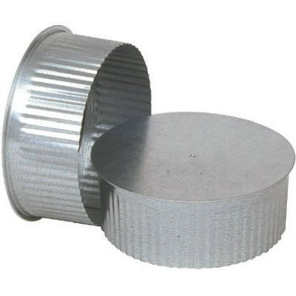 Imperial Manufacturing 7 in. Dia. Galvanized steel Crimped Pipe End Cap