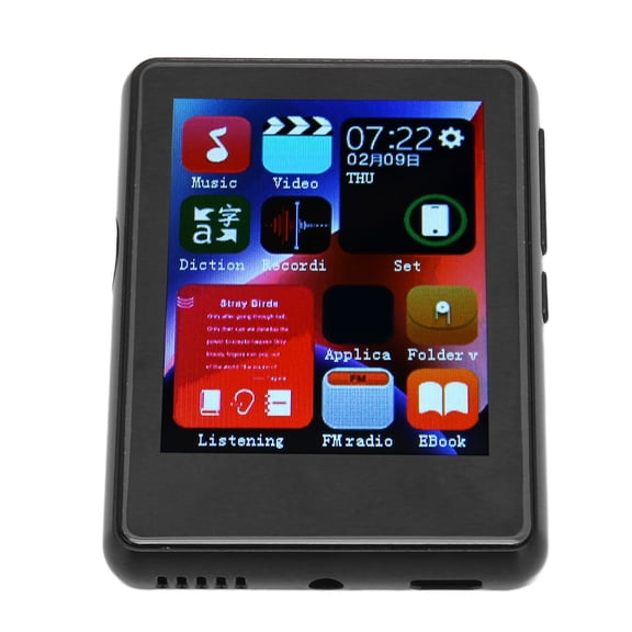 Rupoun M8 Ultra HD Noise Reduction Touch Screen MP3 Player Bluetooth 5.0 FM Radio Portable Music Player Electronic Book Voice Recorder Speaker 2.4 Inch Screen Black 4GB+128GB Memory Card