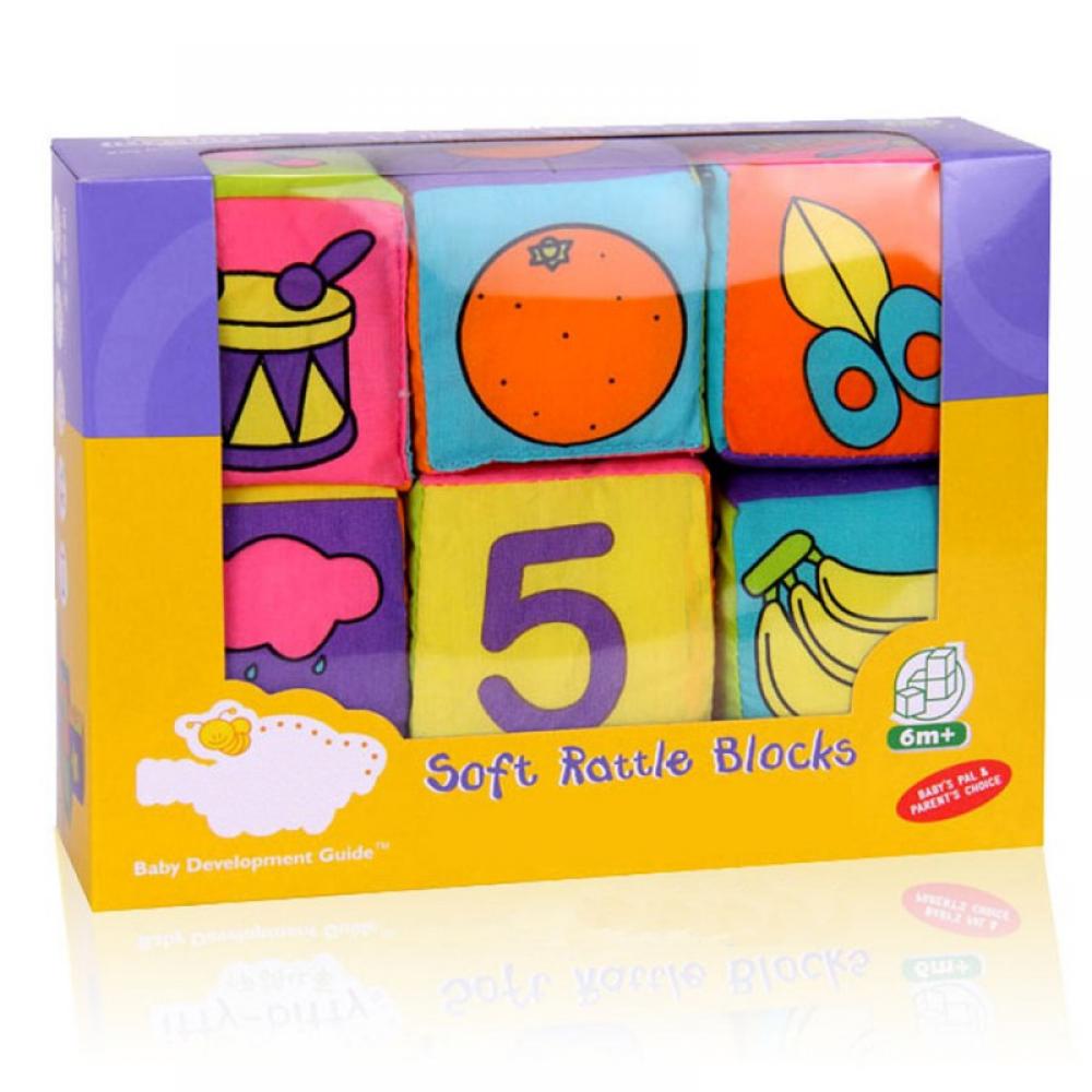 Party Baby Blocks - Soft Fabric Building Blocks Educational Alphabet Blocks Set with 6 Textured Toy Blocks for Toddlers - Grab & Stack Blocks, Multicolored - image 5 of 6