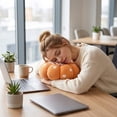 thumbnail image 6 of Halloween Pumpkin Plush Pillow, Decorative Soft Cushion With Wavy Design, Stuffed Holiday Ornament, Cozy Sofa Accent, Seasonal Home Decoration, Festival Gift Display, 6 of 6