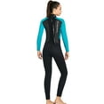 thumbnail image 3 of Traje de neopreno de 3 mm para mujer traje de buceo de cuerpo completo para esnórquel surf, 3 of 7