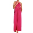 thumbnail image 3 of Women'S 2 Piece Outfits 2025 Summer Casual Sleeveless Mock Neck Crop Tops Wide Leg Pants Set Red XL, 3 of 9