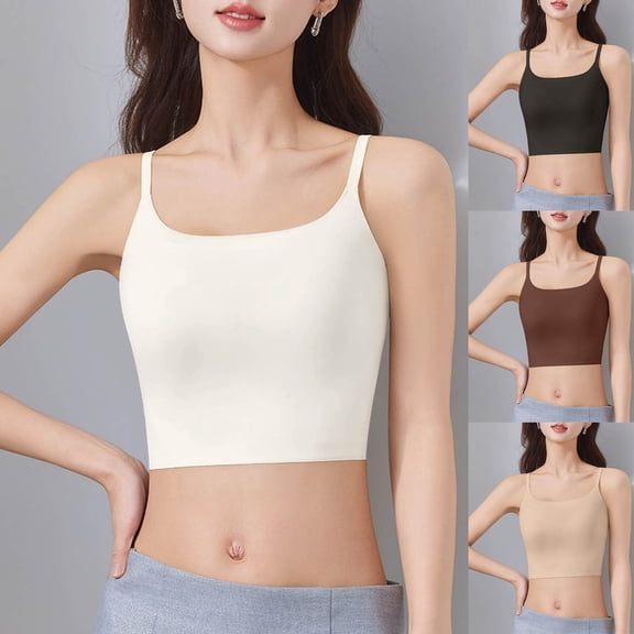 LILIYA Built In Bra Tank Tops for Women 2 In 1 Slim Fit Casual Tank Shirts Activewear Gym Sports Basic Workout Tank Tops