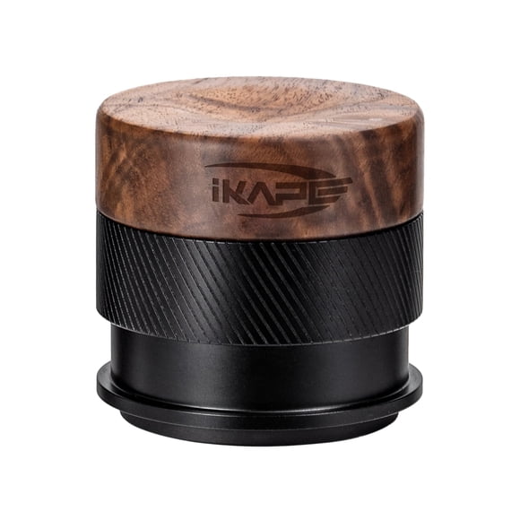 IKAPE 58MM Espresso Tamper, New Wooden Handle Design&iuml;&frac14;Premium Barista Coffee Calibrated Tamper with Spring Loaded, 100% Stain
