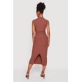 thumbnail image 3 of Women's Mock Neck Side Ruched Sleeveless Midi Dress, 3 of 3
