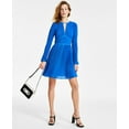 thumbnail image 2 of Michael Kors Women’s Pleated Mini Dress, Grecian Blue, P/X-Small, 2 of 3