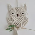 thumbnail image 2 of Cotton Macrame Owl Wall Hanging, Handmade Boho Tapestry for Bedroom, Nursery and Apartment Living Room Decor, 2 of 9