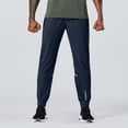 thumbnail image 2 of Men's Nylon Silk Breathable Joggers, Lightweight Elastic Waist Straight Leg Trousers, Quick Dry Athletic Pants for Gym Running Hiking Daily Wear Summer | AKLJWH,Dark Blue 3XL, 2 of 5