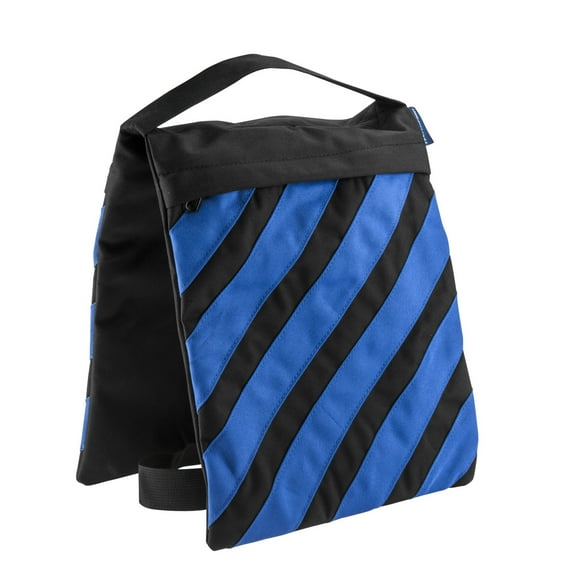 Flashpoint Empty Saddle Sandbag, Water-Resistant Cordura Nylon - (27 lb Capacity, Blue & Black Stripes)
