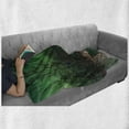 thumbnail image 6 of Aurora Borealis Soft Flannel Fleece Throw Blanket, Snowy Frozen Road Path Between Leafless Trees Finland Park, Cozy Plush for Indoor and Outdoor Use, 70" x 90", Jade Green Brown White, by Ambesonne, 6 of 6