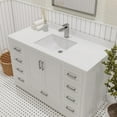 thumbnail image 4 of Ayna Decors Maya 48 in White Bathroom Vanity | 2 Soft Closing Doors | 7 Full Extention Soft Close Drawers | Brushed Nickel Hardware | AVM48WH0002, 4 of 10