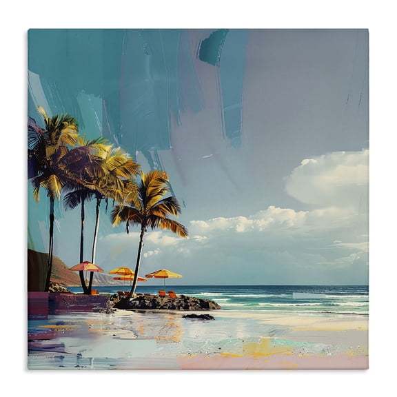 Stupell Industries Coastal Contemporary Shoreline in Summer Canvas Art, 17 x 17, by Irena Orlov