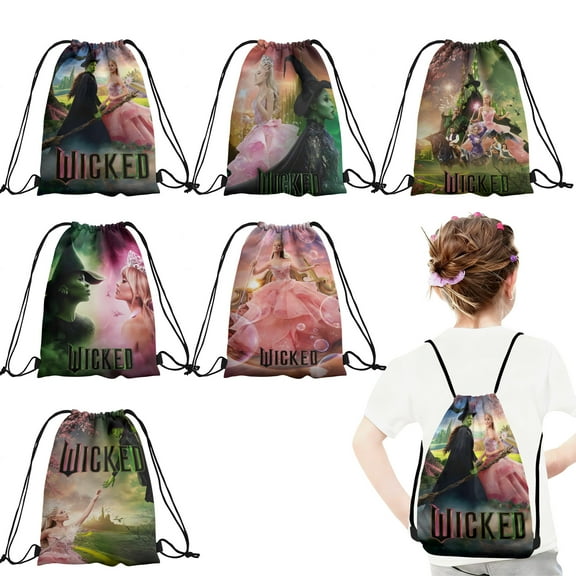 12 Pcs Movie Musical Printed Candy Drawstring Bag Drawstring Goodie Favor Bags for Boys and Girls Witch Birthday Party Decorations 27x34cm