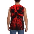 thumbnail image 4 of Uemuo The Red Head Skull Pattern Men's Sleeveless T-Shirt,Muscle Athletic Tank Top, Moisture-wicking Quick-dry Breathable Classic Tee Top for Gym Run Outdoor Sports-Small, 4 of 8