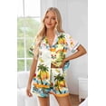 thumbnail image 4 of Ekouaer Womens Silk Pajama Sets Button Up Satin Pjs Short Sleeve 2 Piece Pj Sets Cute Lounge Sets with Chest Pocket, 4 of 6