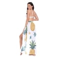 thumbnail image 3 of FORMRS Womens Long Sarong Beach Wrap Semi-Sheer Bikini Skirt Bathing Swimsuit Cover Up, Pineapple, 3 of 7