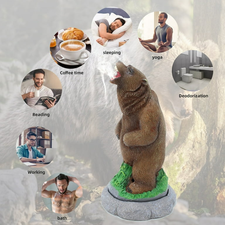 Travelwant Bear Incense Burner Cone Incense Holder Resin Censer