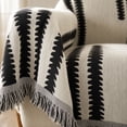 thumbnail image 5 of Bohemian Sofa Cover for 3 Seater Sectional, L Shaped Couch Slipcover Non-Slip Pet Friendly Soft Chenille Furniture Protector Washable Geometric Black White 51x94 Inch, 5 of 7