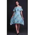 thumbnail image 3 of Bimba Robe Midi à Manches Volantées pour Femmes, Tunique Évasée à Épaules Dénudées à Imprimé Animal - Grand, 3 of 6