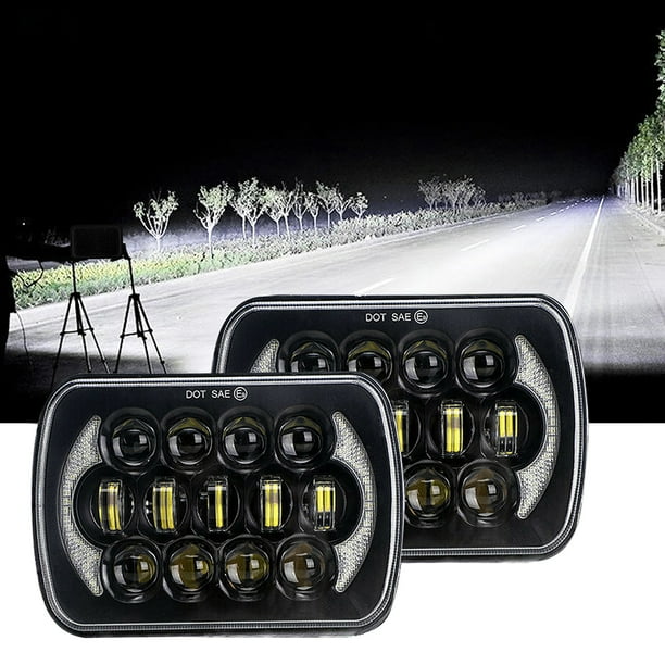 Faro LED de 5x7 pulgadas para Jeep 300W Faro con señal de giro DRL de haz alto y bajo