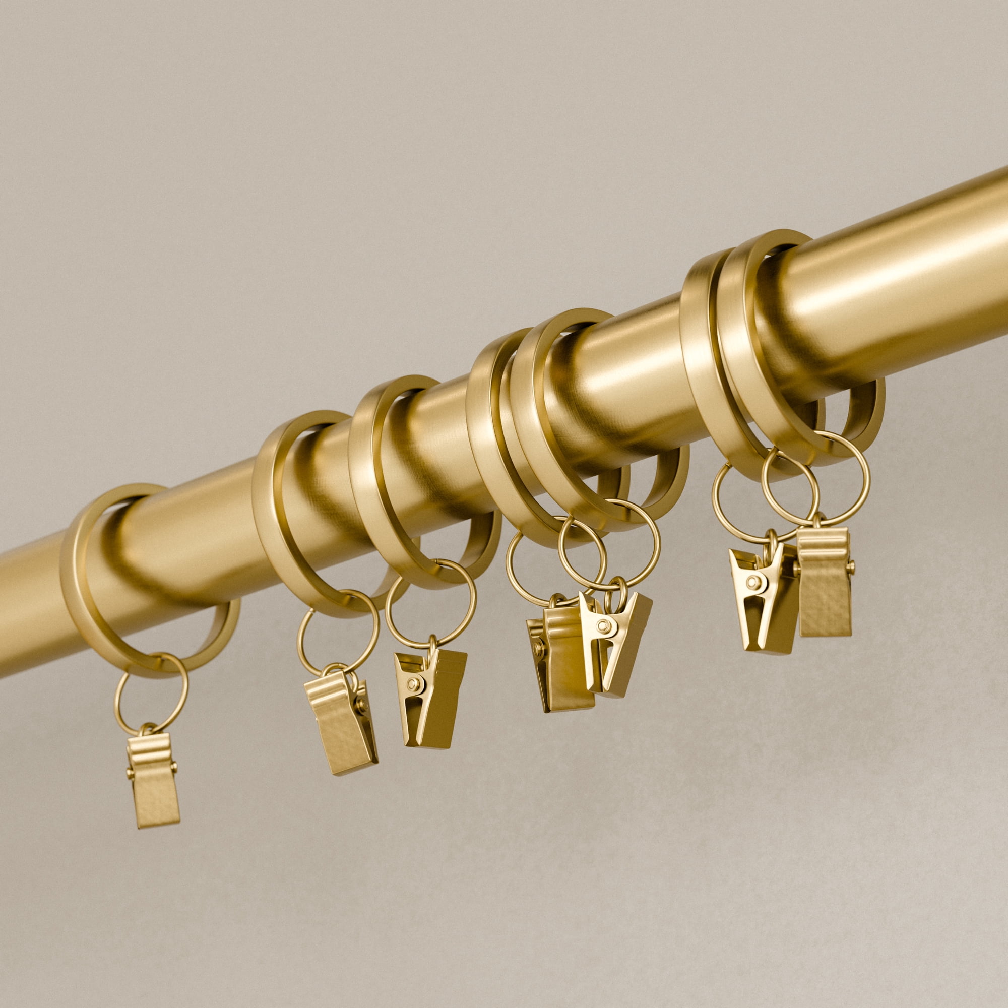 Better Homes & Gardens Plated Brass Curtain Clip Rings (7 Pack)