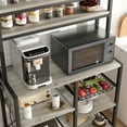 thumbnail image 5 of Rack for Kitchens with Storage, Microwave Stand with Power Outlet, 5 Tier Storage Shelf with Mesh Panels Kitchen Organization Shelf Rack Industrial Storage Shelf, 5 of 9