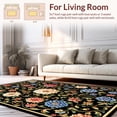 thumbnail image 2 of ODIKA 6'x9' Machine Washable Non-Slip Area Rug, Dark Dahlia Dream Floral Medallion High Traffic Rug, Red, 217683, 2 of 7