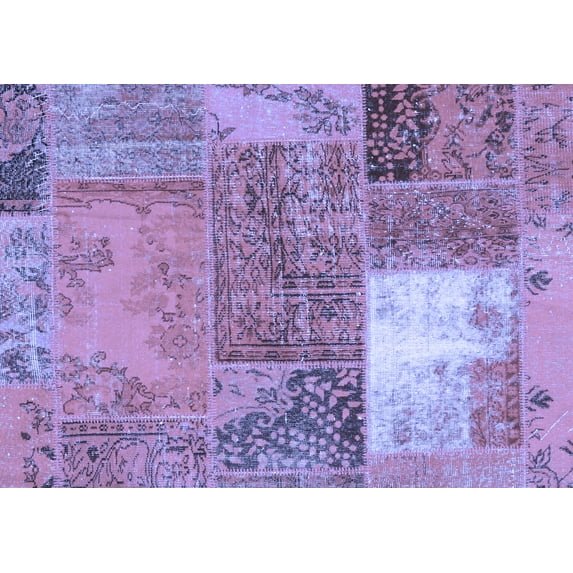 Ahgly Company Indoor Rectangle Patchwork Blue Transitional Area Rugs, 8' x 12'