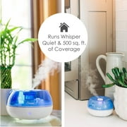 Crane Small Ultrasonic Air Humidifiers for Bedroom and Office, .2 Gallon Cool Mist Humidifier for Personal Use, Blue and White