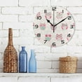 thumbnail image 3 of Cartoon Owls Pink Wall Clock Round Vintage Silent Non Ticking Battery Operated Accurate Arabic Numerals Design for Home Kitchen Living Room Bedroom Inch, 3 of 5