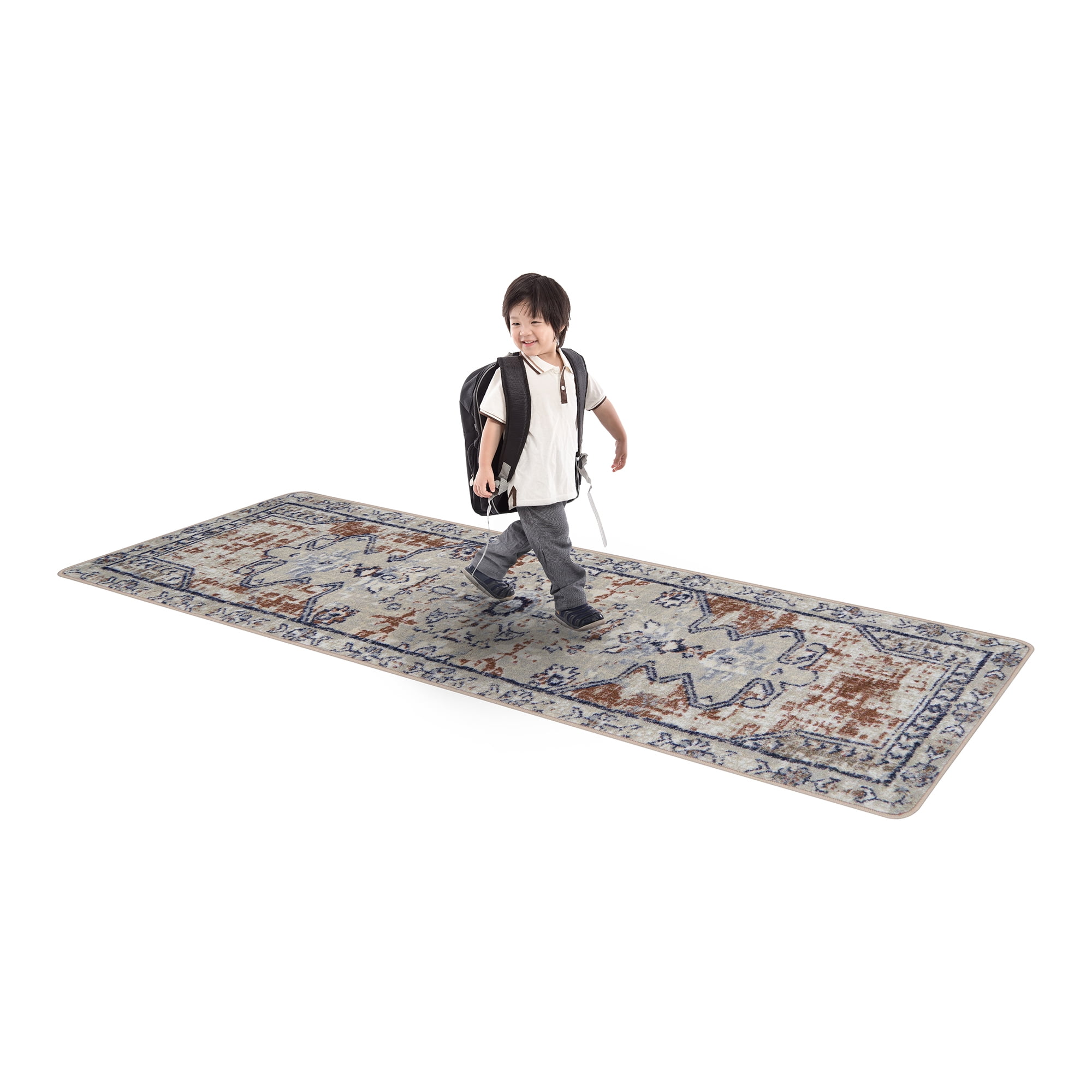 Joy Carpets Canyon Tapestry 2'1" x 7'8" Indoor Runner Rug in Color Terracotta