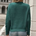 thumbnail image 4 of Ashirexll Winter Sweaters for Women, Pullover Sweaters for Women, Womens Minimalist Solid Color Round Neck Long Sleeve Pullover Knit Sweater, 4 of 7
