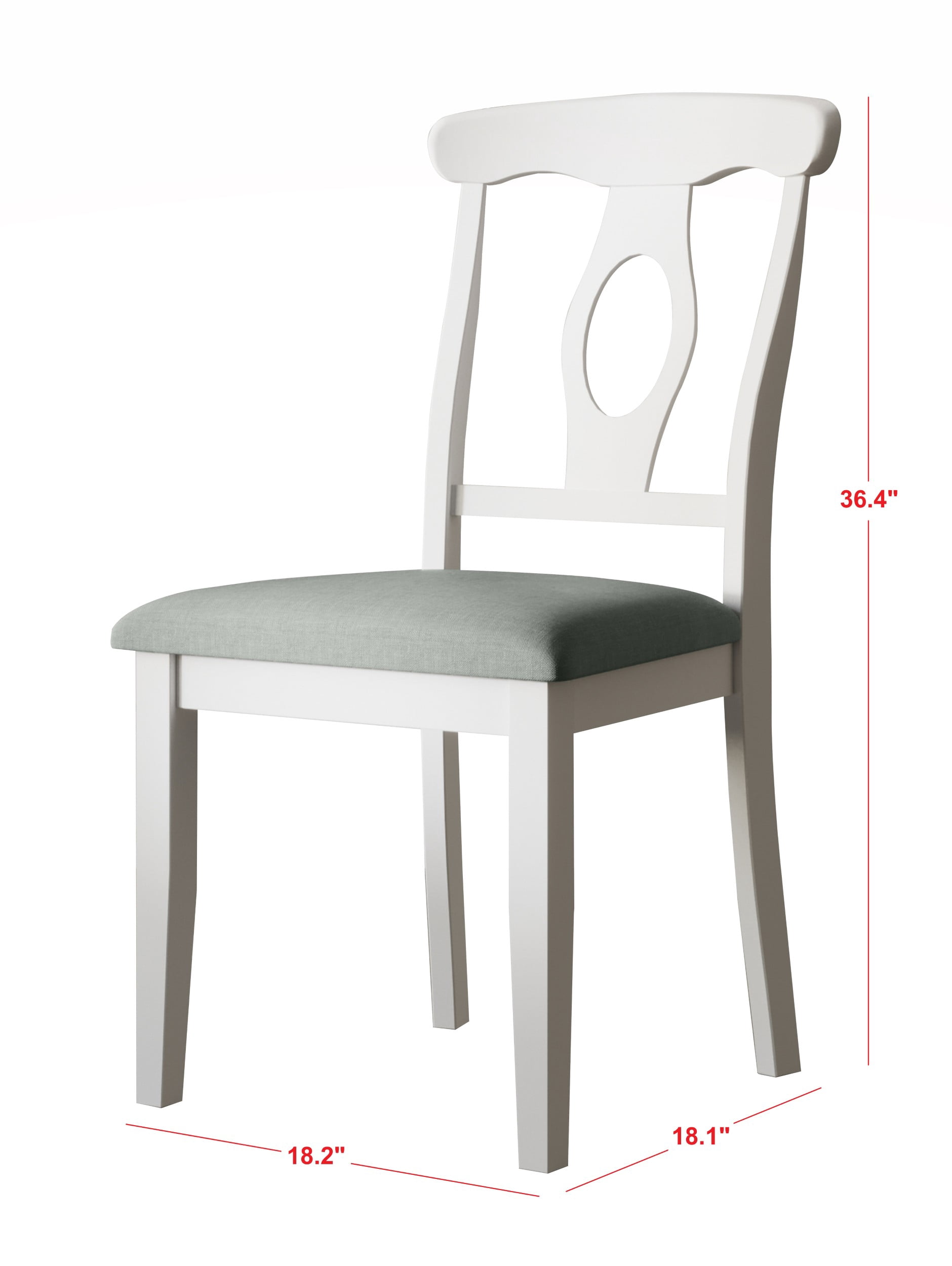 Home Design Olivia Dining Chair, Set of 4, Cushioned Seat, Mid-Century Modern Style, Gray/White