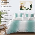 thumbnail image 4 of Aqua Teal White Ombre Bedding 3 Piece Duvet Cover Set Full Size, Modern Abstract Art Farmhouse Gradient Soft Microfiber Comforter Cover with Zipper Closure & Pillowcases, FadeResistant Quilt Cover, 4 of 9