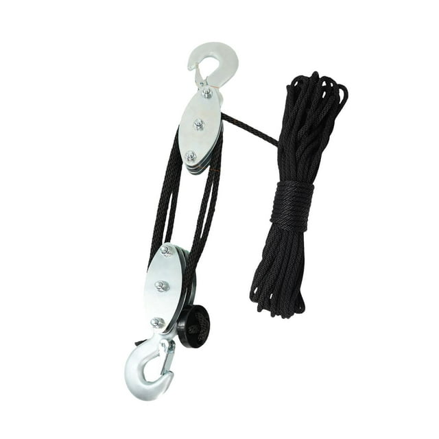 segolike Palan à Corde pour Objets Lourds, Structure Robuste avec Roues en Métal, Poulie de Levage Professionnelle, Corde Noire à 3 Roues, Corde de 15m
