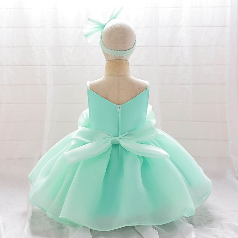 green emerald velvet dress Luxury Cute Baby Girl Formal Dresses Toddler Birthday Party Ball Gown