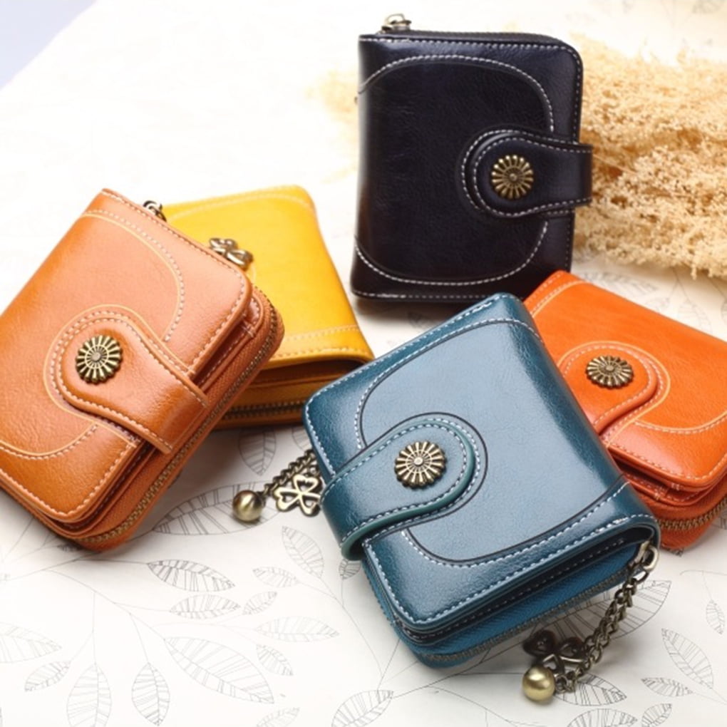 Cute Leather Women Wallets - Zipper Pocket Ladies Designer Card
