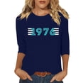 thumbnail image 3 of Lumosvexa Women Graphic Short Shirt Sleeved Tops Womens Casual T-Shirt Crew Neck T-Shirt Blue Size M, 3 of 5