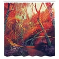 thumbnail image 3 of Ambesonne Landscape Shower Curtain, Autumn Fall Scenery, 69"Wx75"L, Orange Purple, 3 of 3