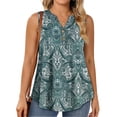 thumbnail image 2 of WellSize Plus Size Tank Tops for Women Henley V Neck Sleeveless Shirts Dressy Floral Blouses Summer Tunic Tops, 2 of 7