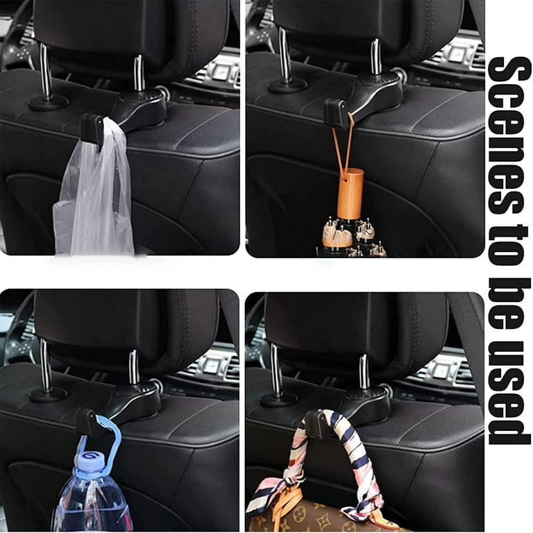 2 in 1 Car Headrest Hidden Hook - Car Back Seat Hooks with Phone Holder, Upgraded  Car Backseat Hooks, 360°Rotation Headrest Purse Holder, Universal Car  Headrest Hooks for Purses and Bags (2pcs