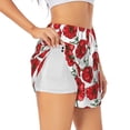 thumbnail image 3 of Lsque Hand Drawn Tomatoes Printed Women's Running Shorts with Liner Pockets,Elastic Quick Dry Workout Athletic Gym Yoga Shorts,Womens High Waist Shorts-Small, 3 of 9