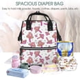 thumbnail image 5 of Xecao Purple Mushroom print Large Capacity Nappy Bag is a multi-functional waterproof travel backpack, perfect as a nursing bag or mummy backpack for women, 5 of 6