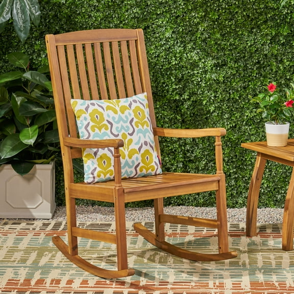 Noble House Arcadia Outdoor Acacia Wood Rocking Chair Teak