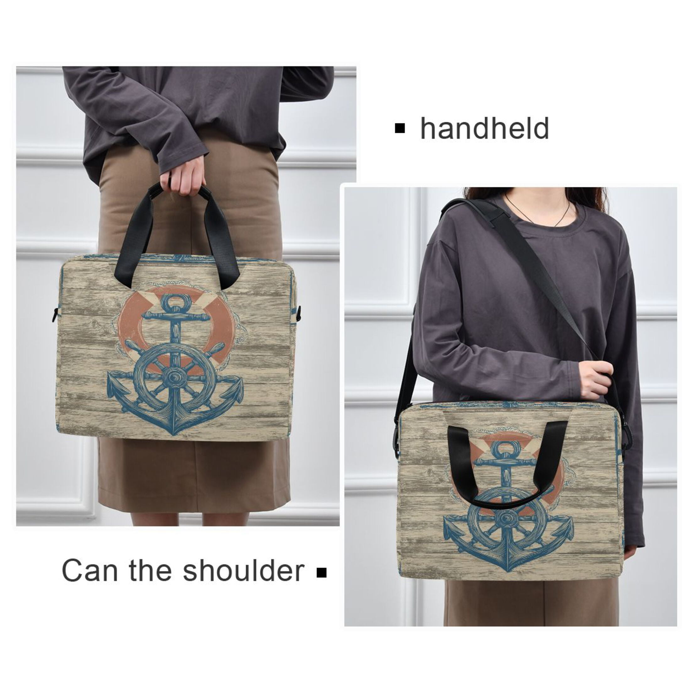 Laptop Bag Laptop Briefcase 15.7 x 3 x 11.8 Inches Laptop Bag Briefcases Laptop Storage Travel Laptop Bag Work Laptop Bag Rudder Pattern