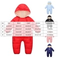 thumbnail image 3 of 3-6 Months Newborn Infant Snowsuit Toddler Winter Coat Baby Girl Clothes Warm Jacket 0 3 3 6 Month Red, 3 of 8