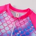 thumbnail image 4 of Gyratedream 2-12 Years Girls Mermaid Long Sleeve Rash Guard UPF 50+ One-Pieces Swimsuit, 4 of 7